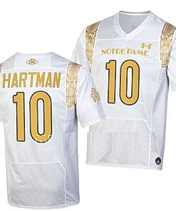 Notre Dame Fighting Irish #10 Sam Hartman Jersey Shamrock Series College Football White