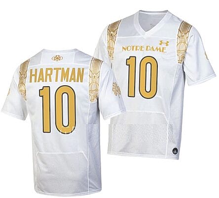 Notre Dame Fighting Irish #10 Sam Hartman Jersey Shamrock Series College Football White