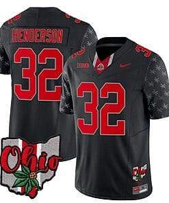 Ohio State Buckeyes Treveyon Henderson Jersey #32 College Football Stitched Alternate 2023 Black Limited