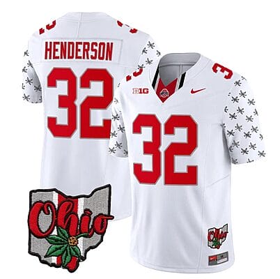 Ohio State Buckeyes Treveyon Henderson Jersey #32 College Football Stitched Alternate 2023 White Limited