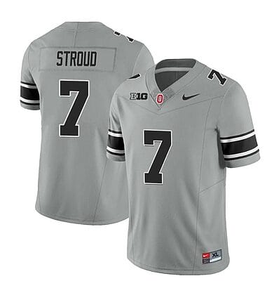 Ohio State Buckeyes CJ Stroud Jersey #7 College Football Stitched Black Gray