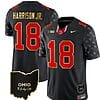 Ohio State Buckeyes Marvin Harrison Jr Jersey #18 College Football Stitched Alternate Black Gold Trim