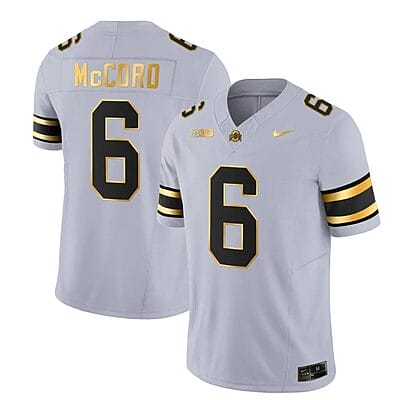Ohio State Buckeyes Kyle McCord Jersey #6 College Football Stitched Gay Gold