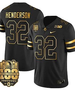 Ohio State Buckeyes TreVeyon Henderson Jersey #32 College Football Stitched Black Gold