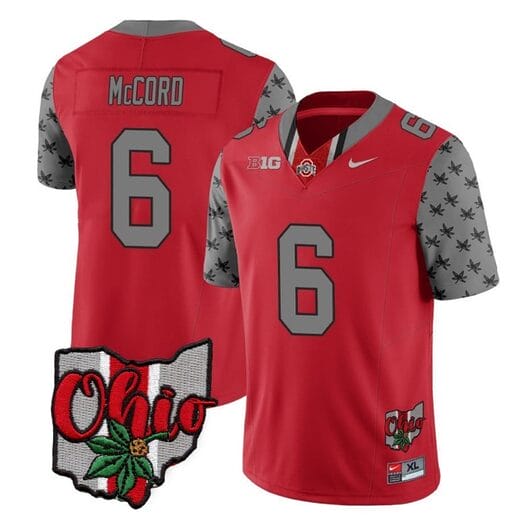 Ohio State Buckeyes Kyle Mccord Jersey #6 College Football Stitched Alternate 2023 Red