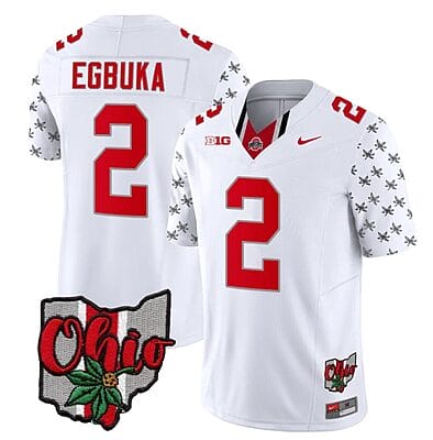 Ohio State Buckeyes Emeka Egbuka Jersey #2 College Football Stitched Alternate 2023 White Limited