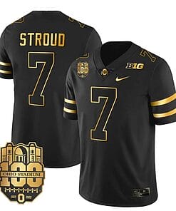 Ohio State Buckeyes CJ Stroud Jersey #7 College Football Stitched Black Gold