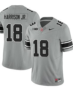 Ohio State Buckeyes Marvin Harrison Jr Jersey #18 College Football Stitched Black Gray
