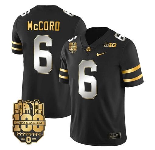Ohio State Buckeyes Kyle McCord Jersey #6 College Football Stitched Black Limited