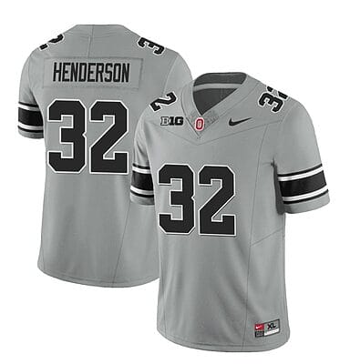Ohio State Buckeyes Treveyon Henderson Jersey #32 College Football Stitched Black Gray