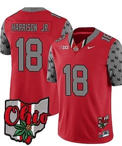 Ohio State Buckeyes Marvin Harrison Jr Jersey #18 College Football Stitched Alternate 2023 Red