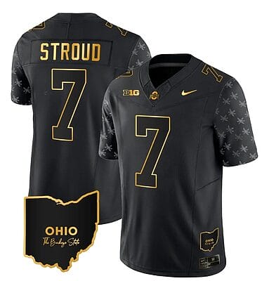 Ohio State Buckeyes CJ Stroud Jersey #7 College Football Stitched Alternate Black Gold