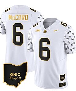 Ohio State Buckeyes Kyle Mccord Jersey #6 College Football Stitched Alternate White Gold