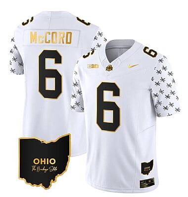 Ohio State Buckeyes Kyle Mccord Jersey #6 College Football Stitched Alternate White Gold