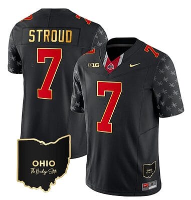 Ohio State Buckeyes CJ Stroud Jersey #7 College Football Stitched Alternate Black Gold Trim