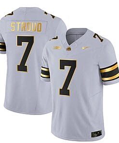 Ohio State Buckeyes CJ Stroud Jersey #7 College Football Stitched Gray Gold