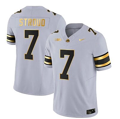 Ohio State Buckeyes CJ Stroud Jersey #7 College Football Stitched Gray Gold