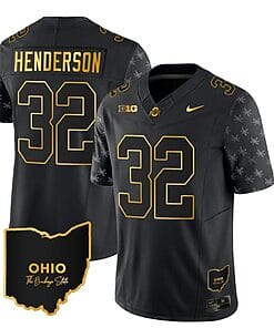 Ohio State Buckeyes Treveyon Henderson Jersey #32 College Football Stitched Alternate Black Gold