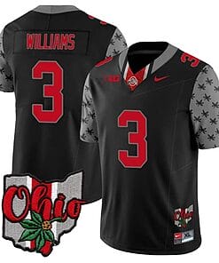 Ohio State Buckeyes Miyan Williams Jersey #3 College Football Stitched Alternate 2023 Black