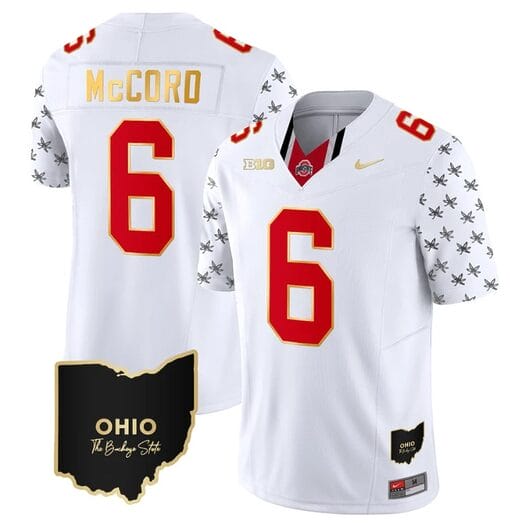 Ohio State Buckeyes Kyle Mccord Jersey #6 College Football Stitched Alternate White Gold Trim