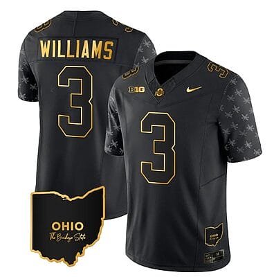 Ohio State Buckeyes Miyan Williams Jersey #3 College Football Stitched Alternate Black Gold
