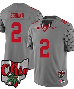 Ohio State Buckeyes Emeka Egbuka Jersey #2 College Football Stitched Alternate 2023 Gray
