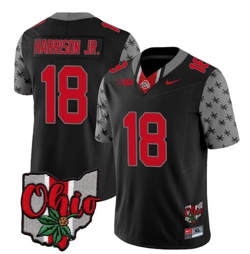 Ohio State Buckeyes Marvin Harrison Jr Jersey #18 College Football Stitched Alternate 2023 Black