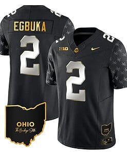 Ohio State Buckeyes Emeka Egbuka Jersey #2 College Football Stitched Alternate Black Limited