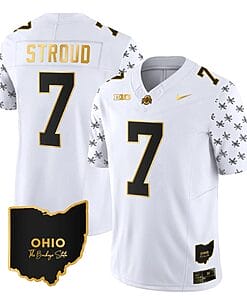 Ohio State Buckeyes CJ Stroud Jersey #7 College Football Stitched Alternate White Gold