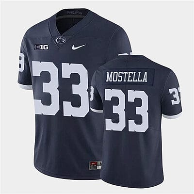 Penn State Bryce Mostella Jersey #33 College Football Game Navy Retro With Name