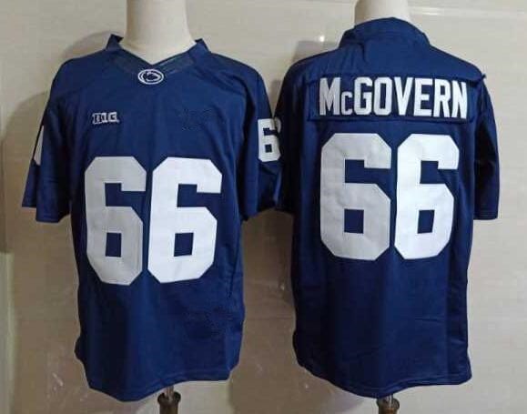 Penn State Connor McGovern Jersey #66 College Football Game Navy With Name