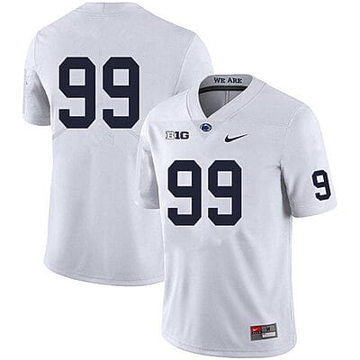 Penn State Coziah Izzard Jersey #99 College Football Game White No Name