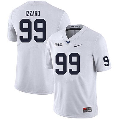 Penn State Coziah Izzard Jersey #99 College Football Game White With Name