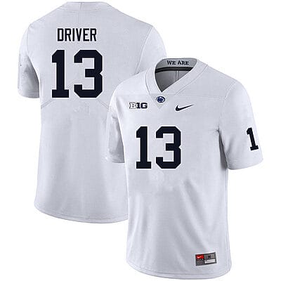 Penn State Cristian Driver Jersey #13 College Football Game White With Name