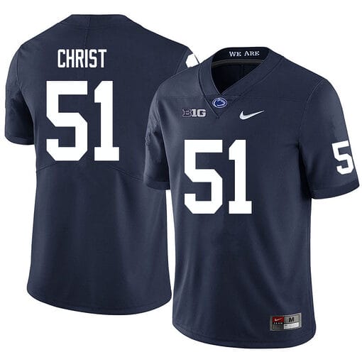 Penn State Jimmy Christ Jersey #51 College Football Game Navy With Name