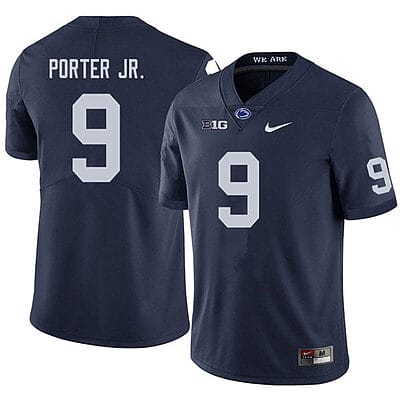 Penn State Joey Porter Jr Jersey #9 College Football Game Navy With Name