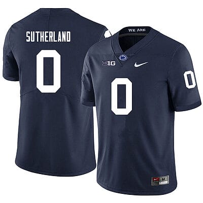 Penn State Jonathan Sutherland Jersey #0 College Football Game Navy With Name