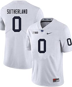 Penn State Jonathan Sutherland Jersey #0 College Football Game White With Name