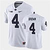 Penn State Journey Brown Jersey #4 College Football Game White With Name