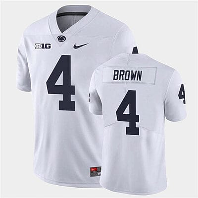 Penn State Journey Brown Jersey #4 College Football Game White With Name