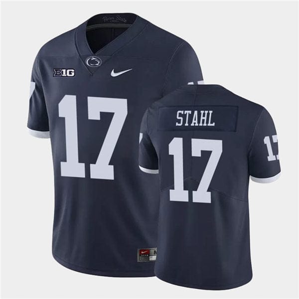 Penn State Mason Stahl Jersey #17 College Football Game Navy Retro With Name