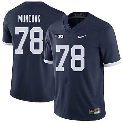Penn State Mike Munchak Jersey #78 College Football Game Navy Retro With Name