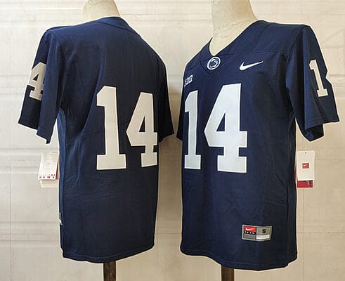 Penn State Sean Clifford Jersey #14 College Football Game Navy No Name