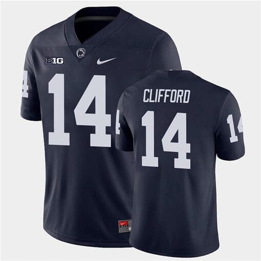 Penn State Sean Clifford Jersey #14 College Football Game Navy With Name