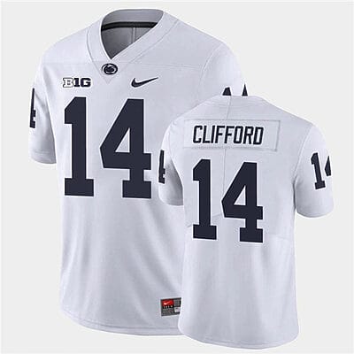 Penn State Sean Clifford Jersey #14 College Football Game White With Name