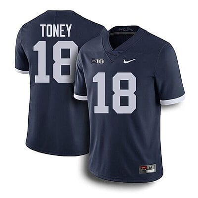 Penn State Shaka Toney Jersey #18 College Football Game Navy Retro With Name