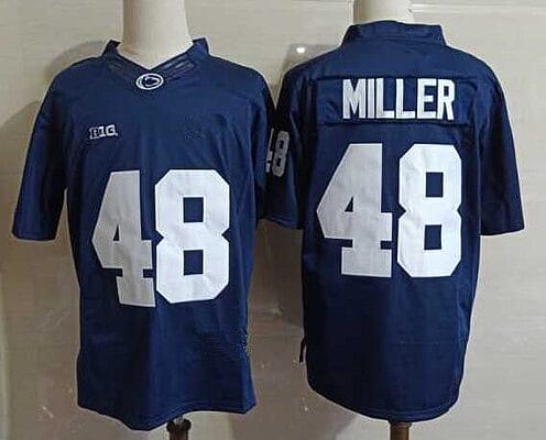 Penn State Shareef Miller Jersey #48 College Football Game Navy With Name