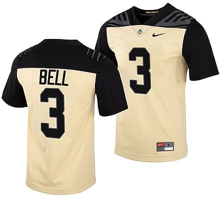 Purdue Boilermakers David Bell Jersey #3 College Football Gold Vapor Untouchable