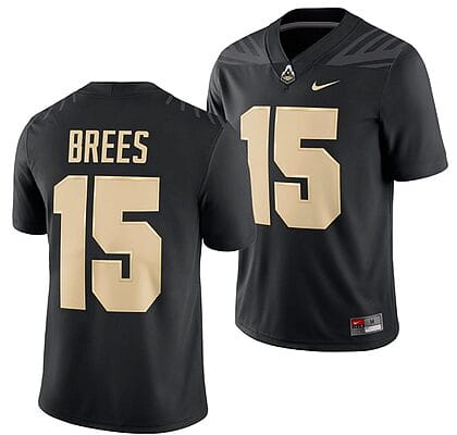 Purdue Boilermakers Drew Brees Jersey #15 College Football Black