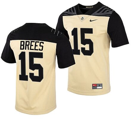 Purdue Boilermakers Drew Brees Jersey #15 College Football Gold Vapor Untouchable